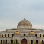 The largest mosque in North America, the Islamic Center of America, is seen in a landscape view.