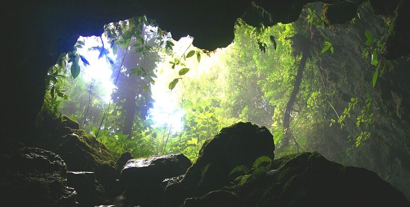 An image of the Crystal Maiden in Actun Tunichil Muknal Cave, San Ignacio, Belize.