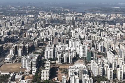 Aerial view of the cityscape showcasing urban density, ideal for exploring Places to Visit Near Surat Within 100 km.