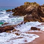 Rocky waves crash on shore at Şile, one of the best places to visit near Istanbul.