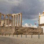 Ancient Roman Temple ruins in Évora, one of the best places to visit near Lisbon.
