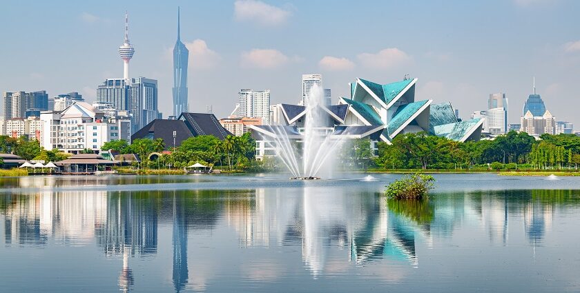 Stunning Kuala Lumpur skyline under clear sky, showcasing vibrant places to visit near Nepal.