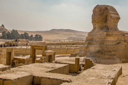Pyramids of Giza, Egypt, an iconic ancient places to visit near Qatar for history.