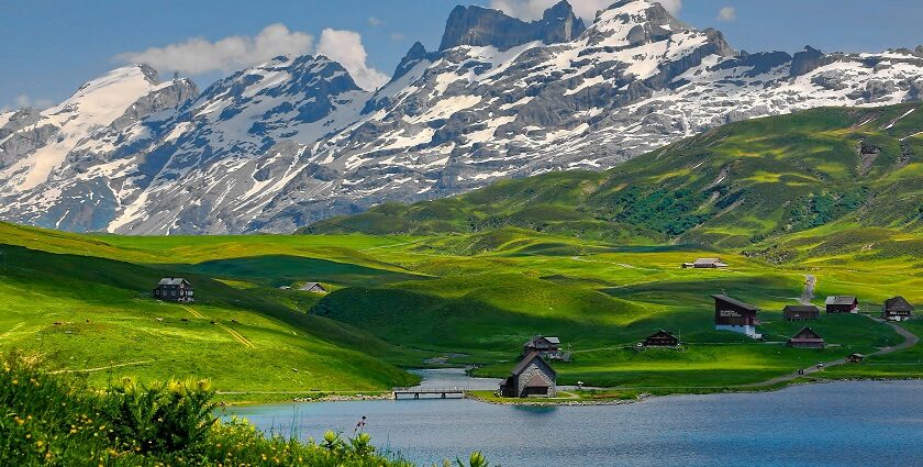 Melchsee-Frutt in spring, with alpine beauty and serenity, is among the best places to visit near Spain.