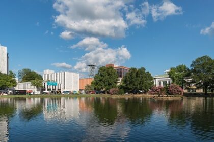 Strolling through Big Spring Park is one of the most peaceful things to do in Huntsville at night.