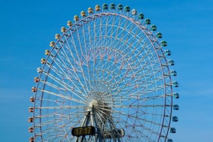 Riding the vibrant Ferris wheel is one of the best things to do in Nagoya at night.