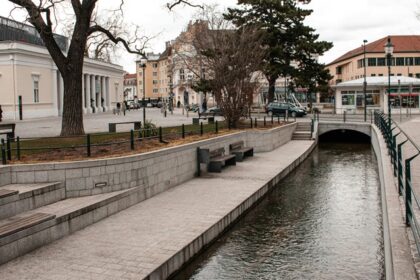 Canal and historic buildings in Baden bei Wien, one of the best places to visit near Vienna.