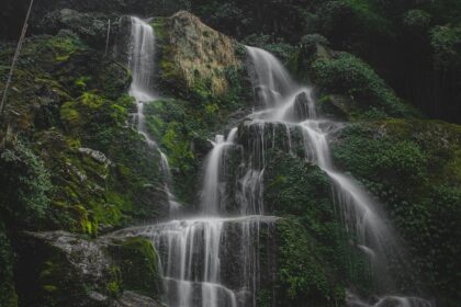 Bhatta Falls with rocky terrain and greenery is among the places to visit in Mussoorie near Kempty Falls.