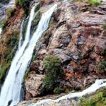 Shivanasamudra Falls, flowing over a rocky cliff, among the top places to visit near Adichunchanagiri.