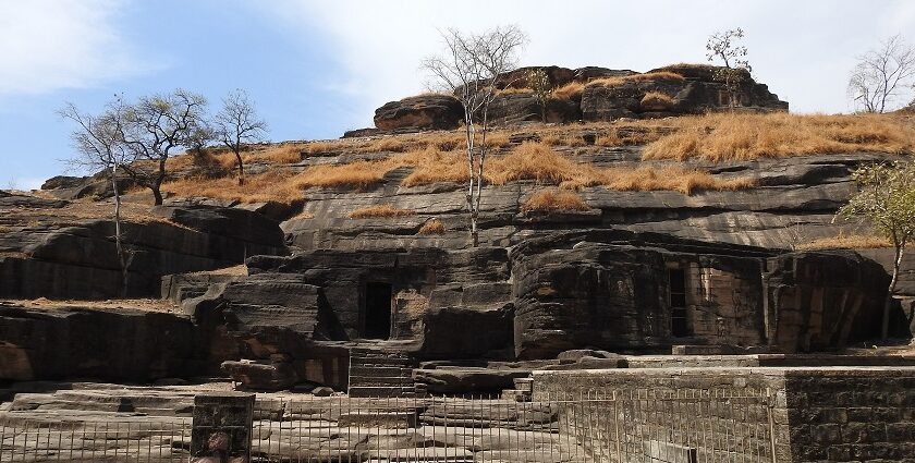 Ancient rock cut Udayagiri Cave, one of the top places to visit near Bhopal in summer.