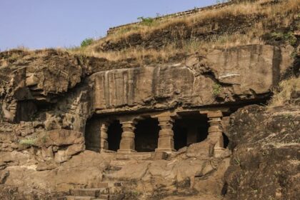 Bhaja Caves with ancient rock-cut structures and carvings, one of the best places to visit near Bhushi Dam.