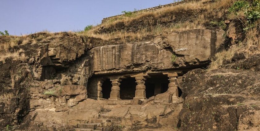Bhaja Caves with ancient rock-cut structures and carvings, one of the best places to visit near Bhushi Dam.
