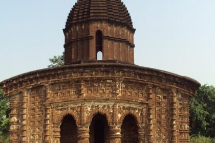 Biharinath Temple, a peaceful temple surrounded by trees, one of the places to visit near Bishnupur West Bengal.