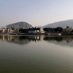 Scenic Pushkar Lake with city view, one of the best places to visit near Jaipur within 500 km.