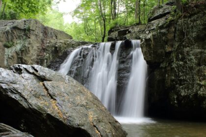 Barkana Falls view through lush forest among places to visit near Kavaledurga.