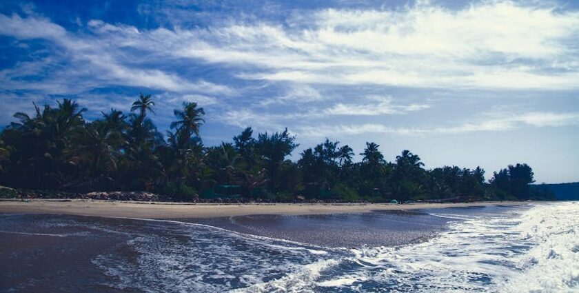 Scenic view of Alibaug Beach, one of the popular places to visit near Mumbai for 2 days.