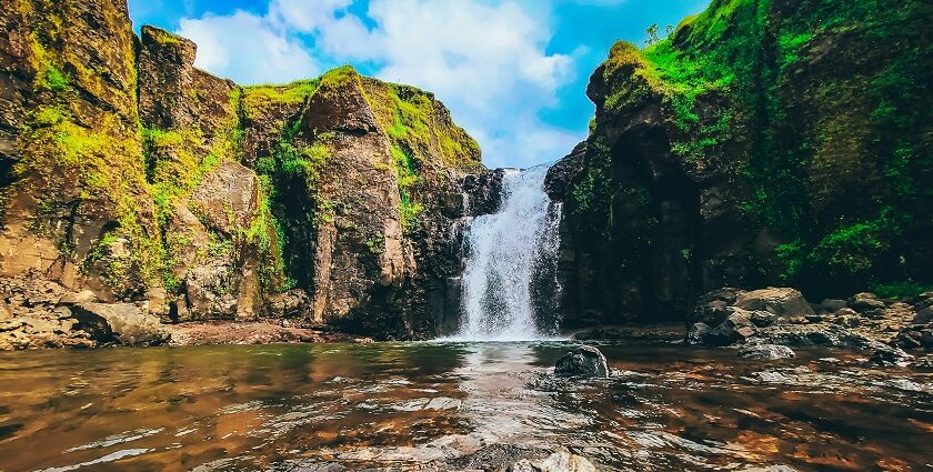 Adai Waterfall, a scenic spot among places to visit near Panvel for one day picnic.