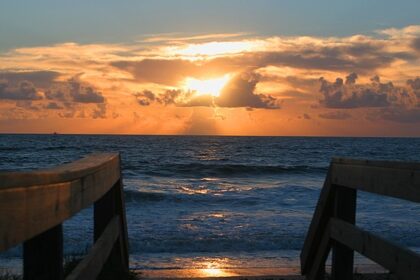 Ponte Vedra Beach in Florida with its vast blue sea hitting the shore, one of the best things to see in Ponte Vedra Beach FL.