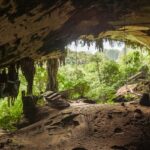 Niah Caves entrance with ancient rock formations, a top attraction among caves in Malaysia.