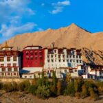 Scenic view of Phyang Monastery’s exterior during vibrant festivals in Ladakh.