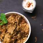 Chicken biryani served hot at one of the popular Indian restaurants in Antalya Turkey.