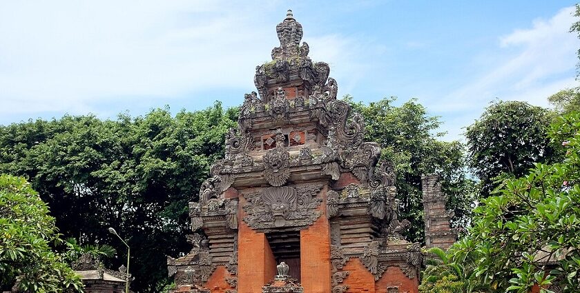 Traditional Balinese architecture at the Bali Museum entrance, among one of the best museums in Bali.