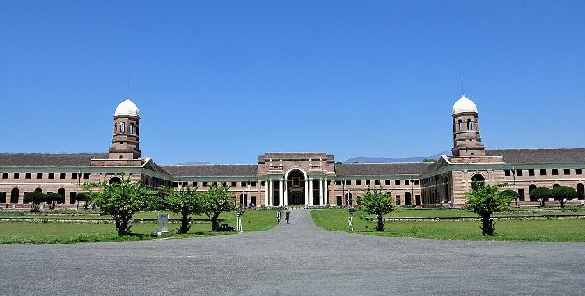 Wide view of Forest Research Institute on a sunny day, one of the best museums in Uttarakhand.