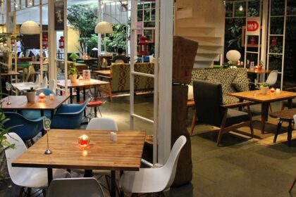 Hi Spirits restaurant interior with fine dining setup, one of the best Restaurants in Siliguri.