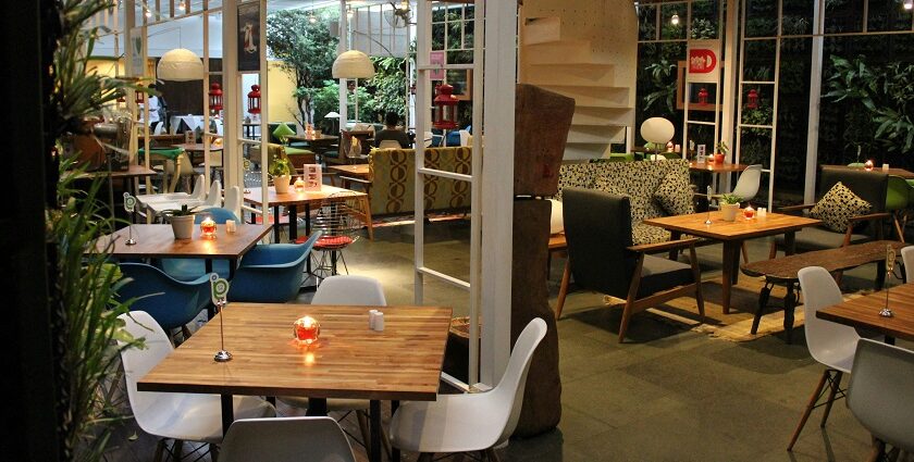 Hi Spirits restaurant interior with fine dining setup, one of the best Restaurants in Siliguri.
