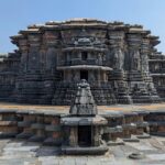 Ancient stone architecture showcases the divine beauty of temples in Karnataka.
