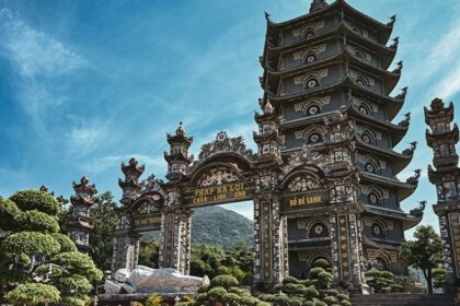 Ba Thien Hau Temple in Saigon with ornate decor among temples in Vietnam.
