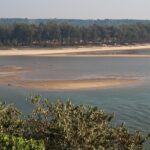 Scenic view of river meeting Querim Beach in Goa perfect for road trips from Goa.