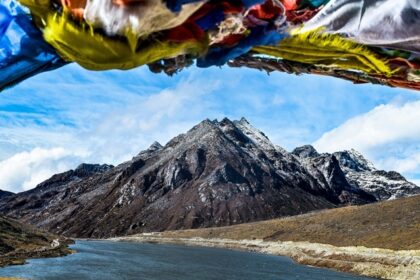 A breathtaking view of the majestic peaks and snow-clad trails of Arunachal Pradesh.