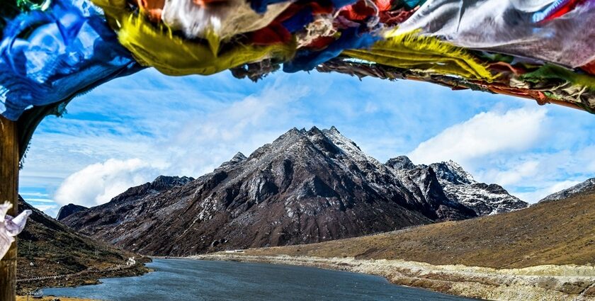 A breathtaking view of the majestic peaks and snow-clad trails of Arunachal Pradesh.